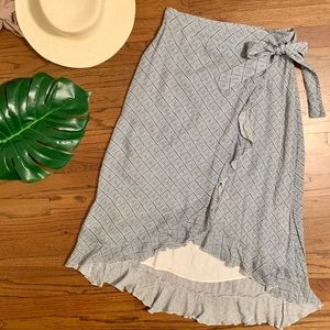 Anthropologie Blue Wrap Skirt